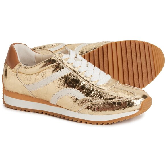 NEW Dolce Vita Emely Sneakers - Leather For Women in Gold Multi 6257S3 - Picture 2 of 7